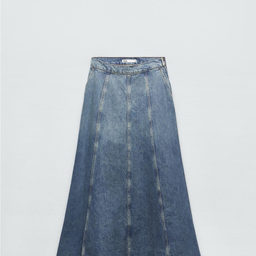 Blue Denim Maxi Skirt
